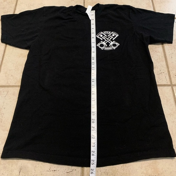 Black Tutex T-Shirt with Garage-Themed Logo - Men's/Unisex Large - Picture 6 of 6